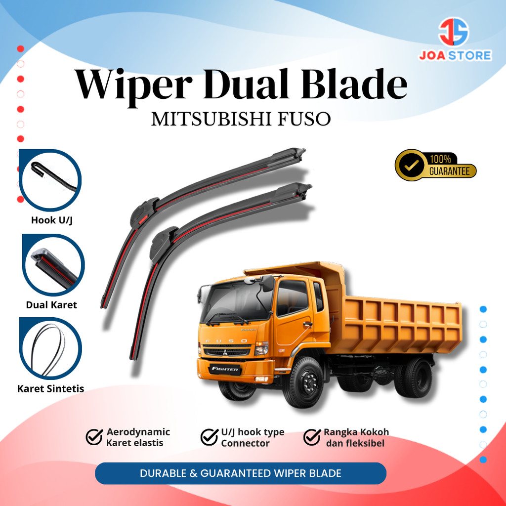 Dual Blade Car Wiper - Mitsubishi Fuso Truck - Dual Rubber Frameless ...