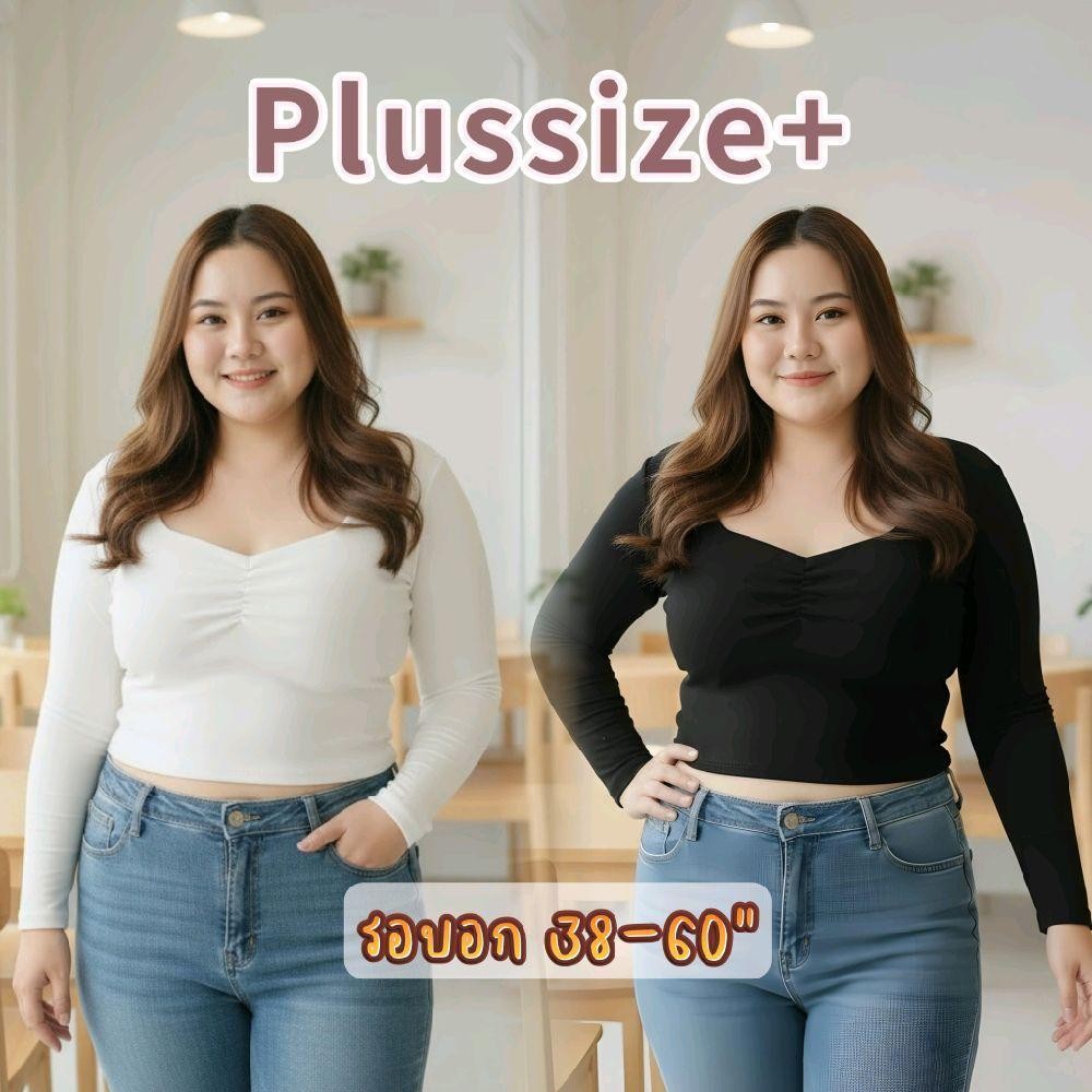 Plussize Basiccrop Crop Top Wrinkled Bust For Chubby Women 38-60 Inches ...