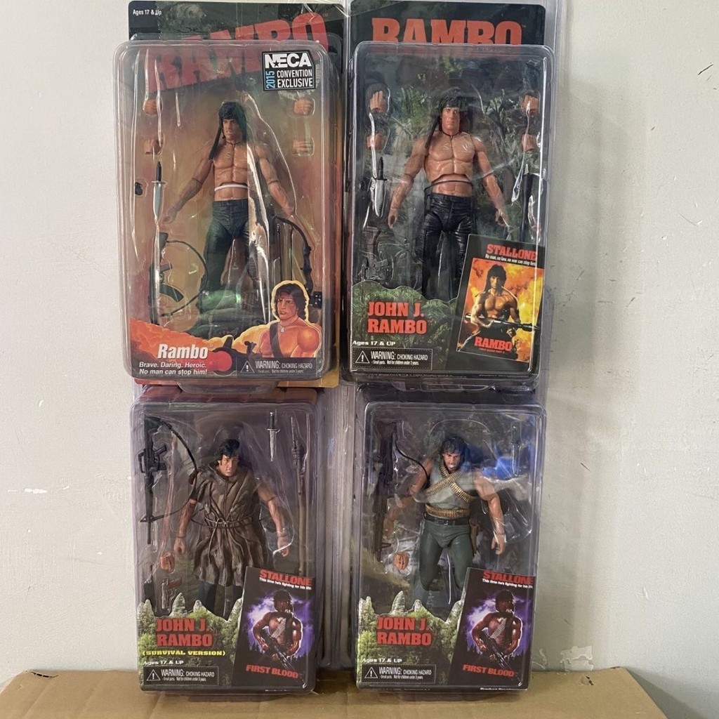 NECA Movie Rambo Bloodied Battle Survival Version Sylvester Stallone 7 ...