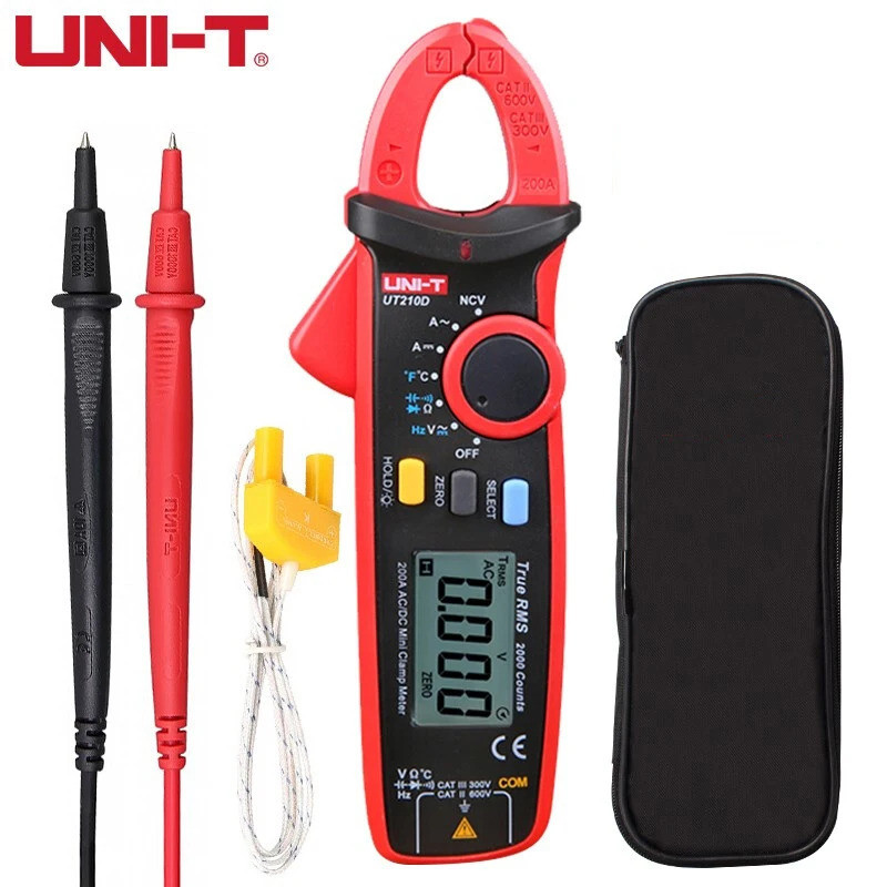 UNI-T UT210D UT210E Clamp Meter NCV True RMS AC/DC Current Voltage Auto ...