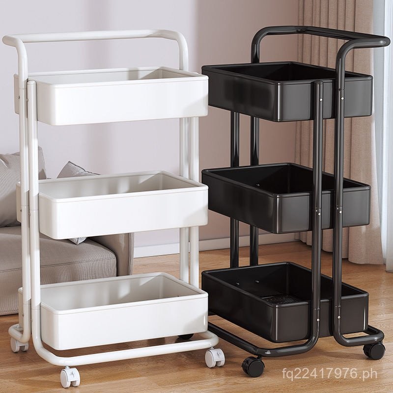 Storage Rack Living Room Storage Snack Trolley Mobile Floor Rack Cart ...