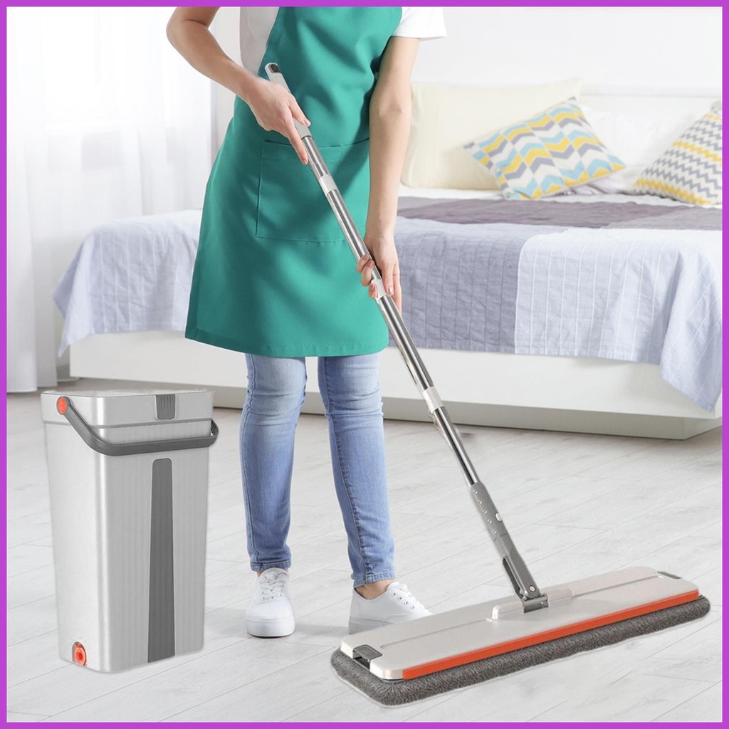 Mop and Bucket Set Lazy Cleaning Rotatable Kit Self-Cleaning Detachable ...