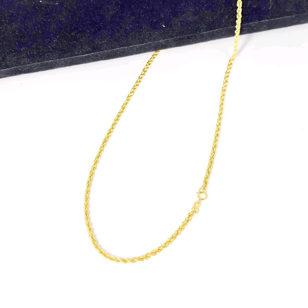18k Saudi Gold Rope Chain Makapal 22