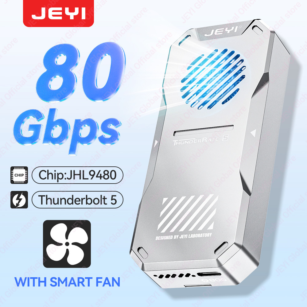 JEYI Thunderbolt 5 M.2 2280 NVMe SSD Enclosure-JHL9480 Chip 80Gb/s ...
