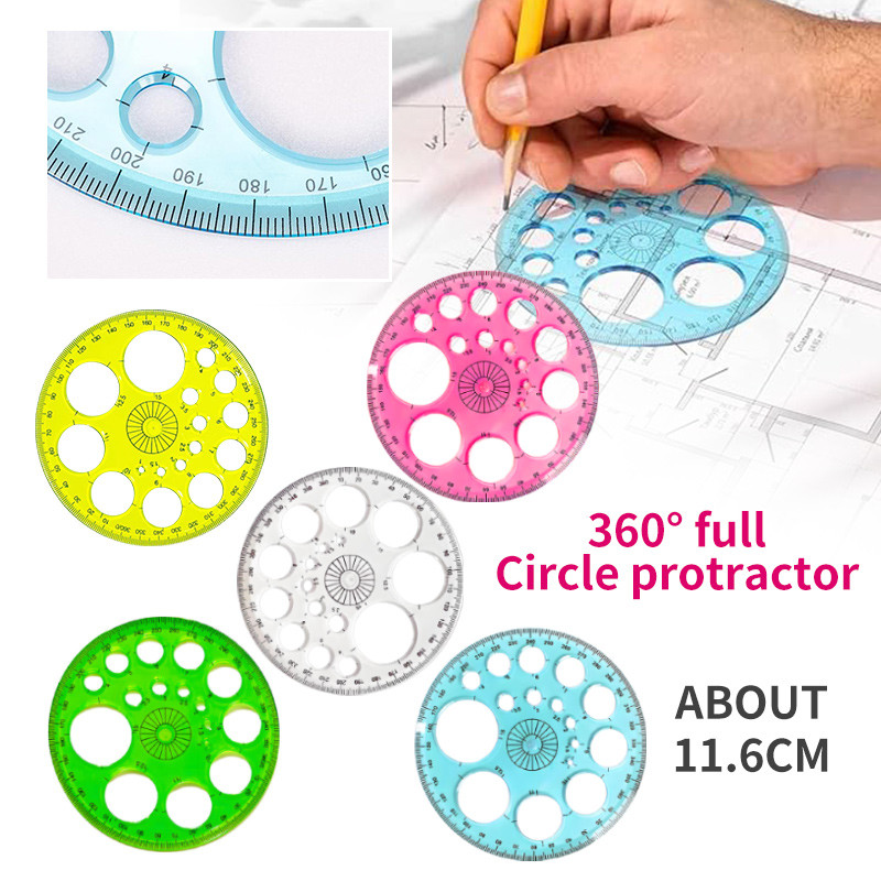 Circular Ruler 360 Degree Protractor All Round Ruler Template Circle ...