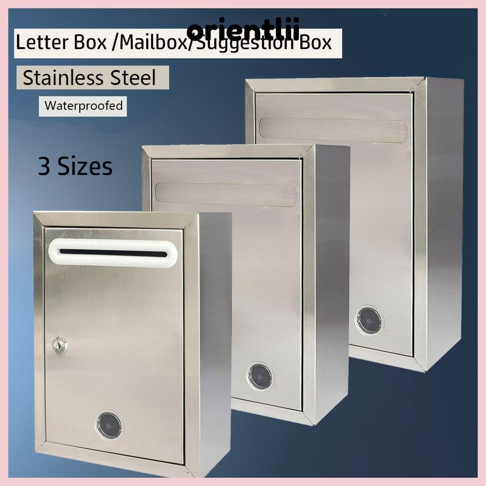 ORIENTLEE Mailbox, Waterproof 3 Sizes Letter Box, with Locks Stainless ...