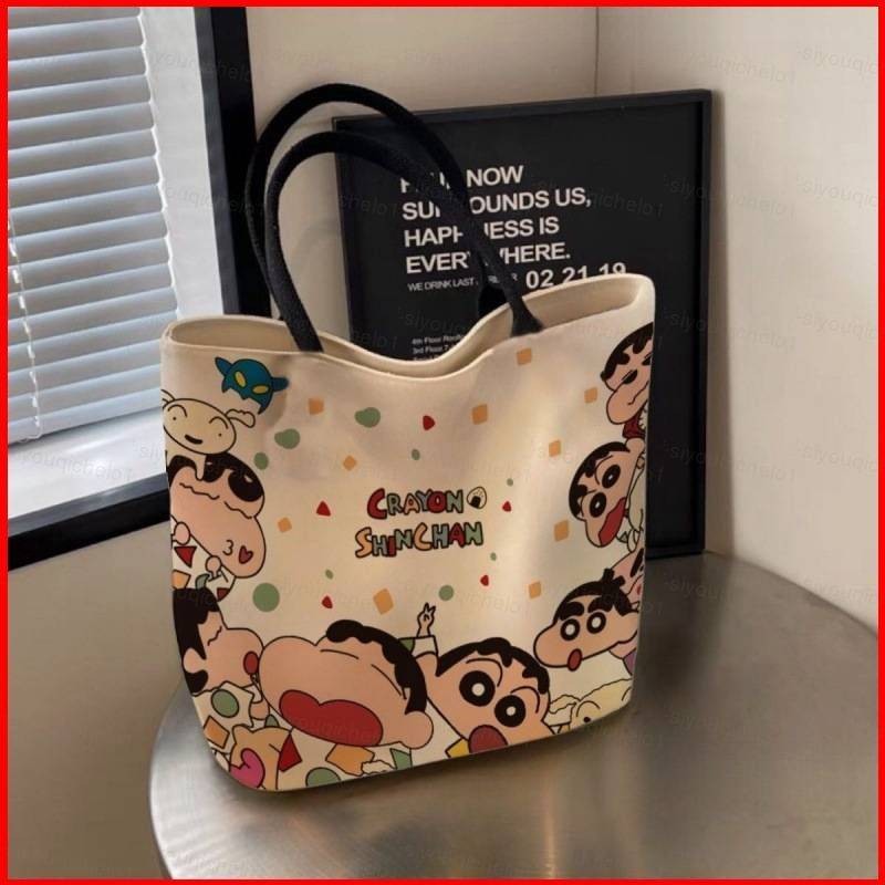 Cute Cartoon Crayon Shin chan Canvas Handbag for Women Student Handheld ...