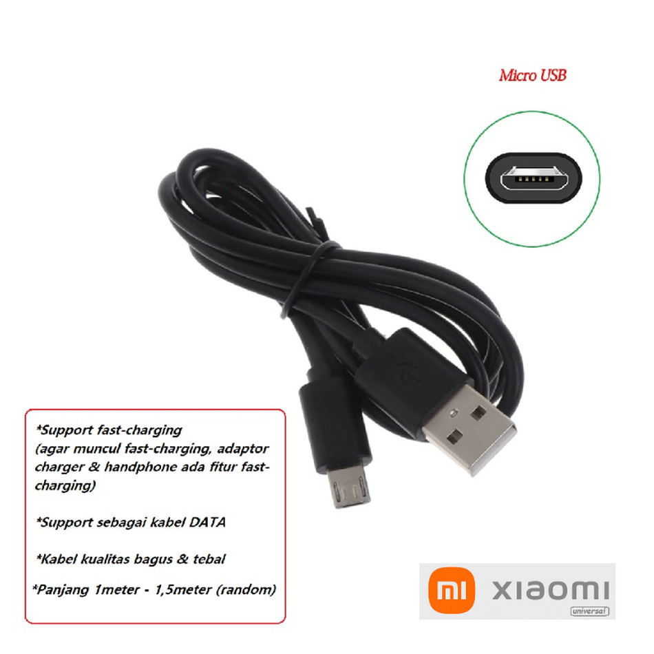 (black) Usb micro charger cable xiaomi redmi A1 - redmi A1+ plus ...
