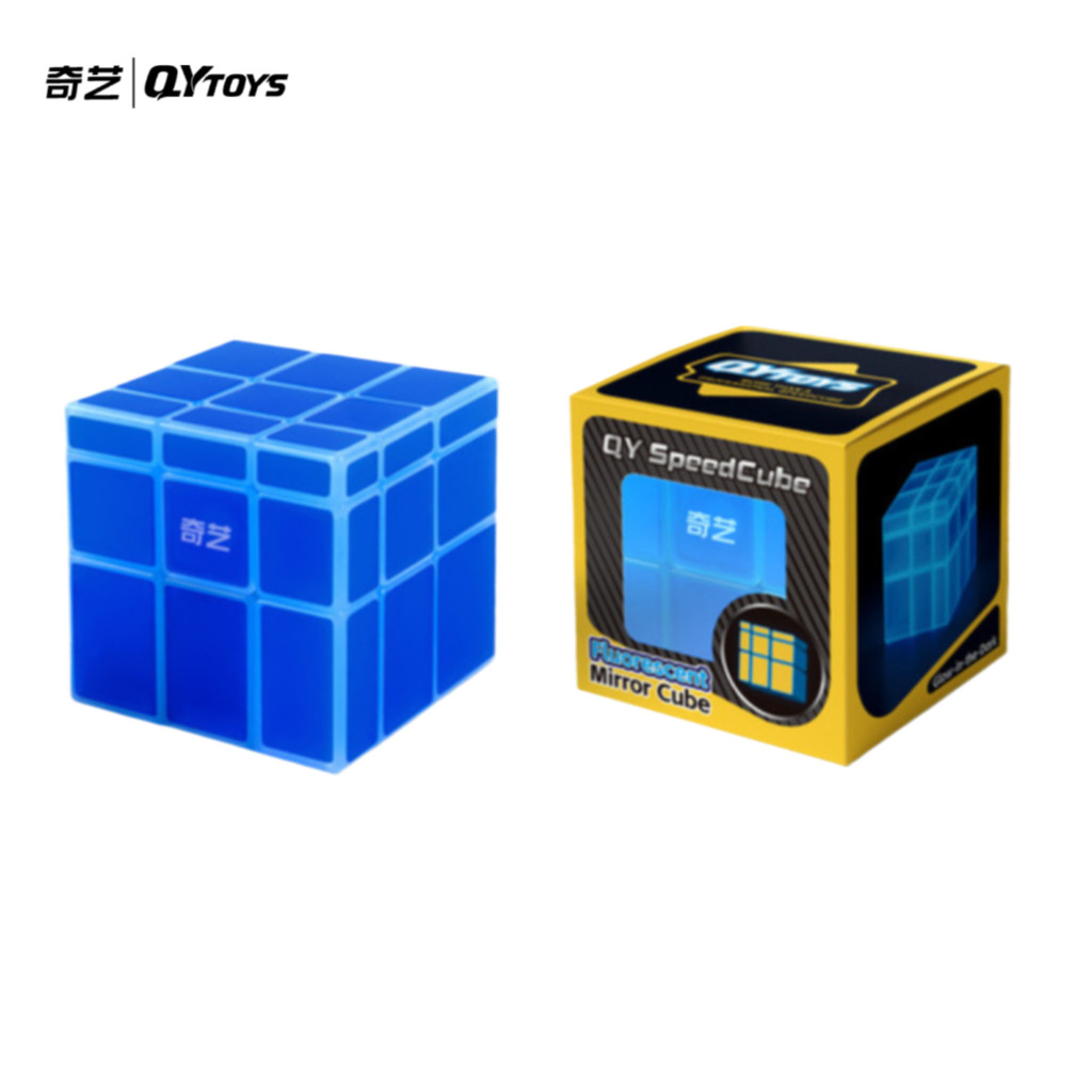 Qiyi Fluorescent Mirror Cube 3x3 Speed Cube Blue Glow in Dark 3x3x3 ...