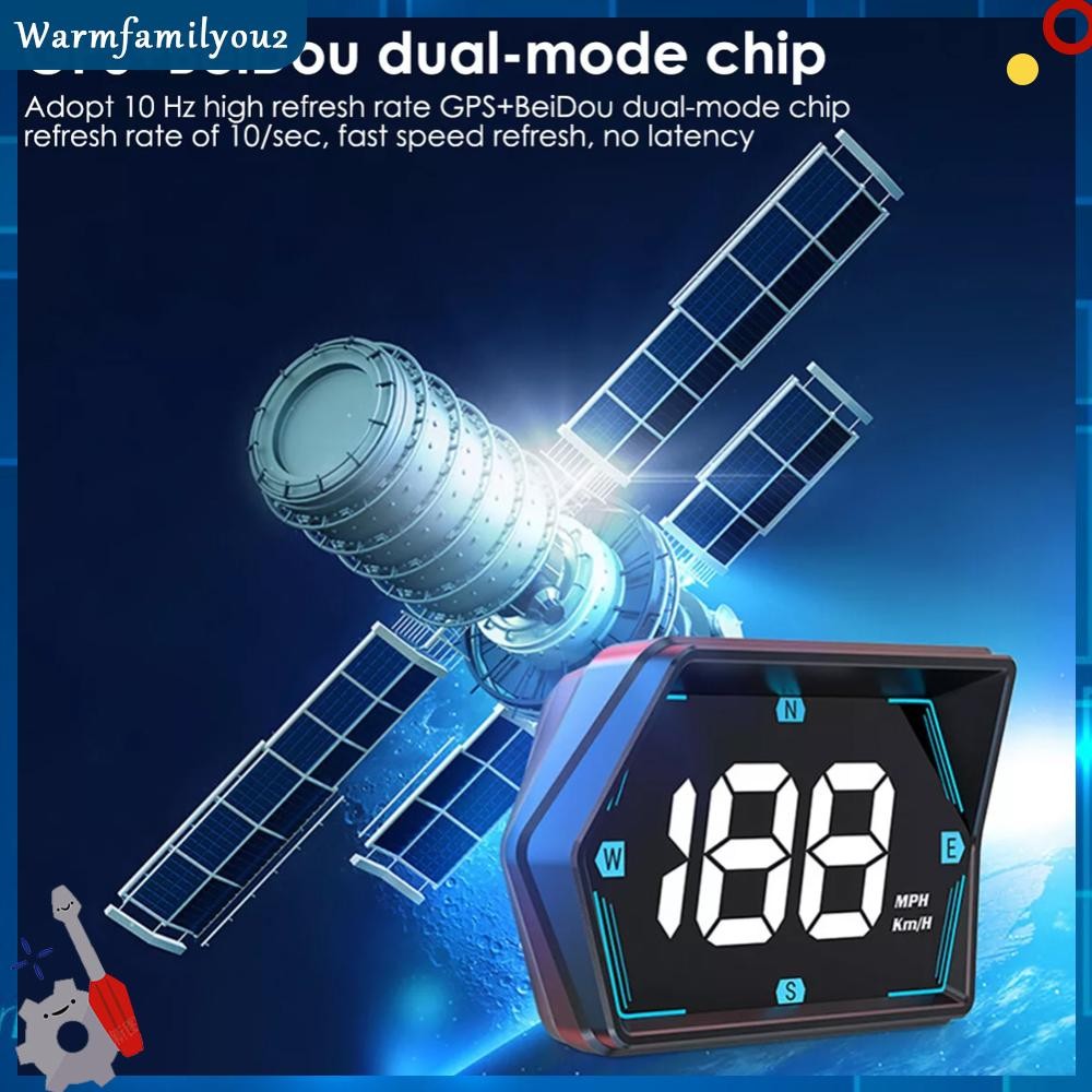 Car Digital GPS Speedometer HD LED Display Speed MPH KMH HUD Compass ...