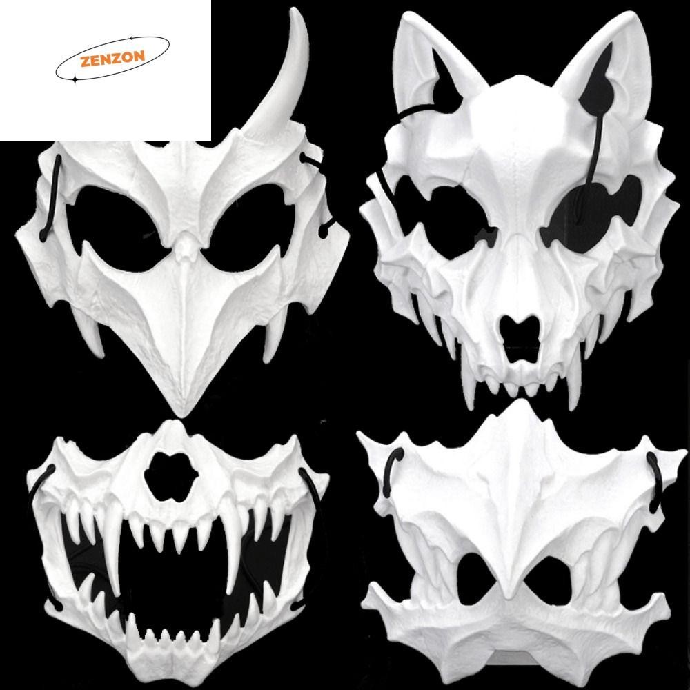 ZENZON Halloween Bone Skull Masks Half Face Mask 1pc Cosplay Dance Prom ...