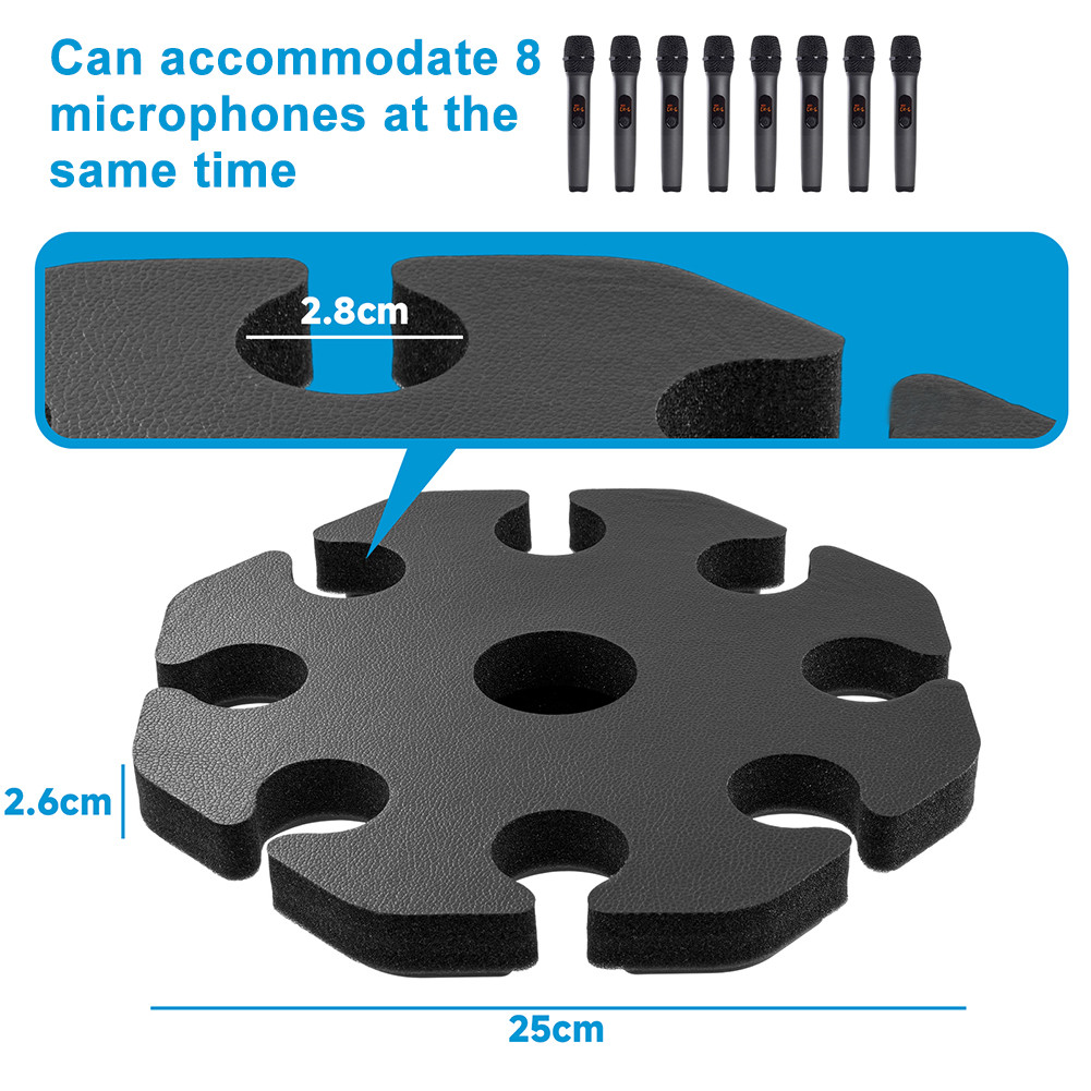 8-Slot Multi Microphone Rack Detachable Microphones Storage Organizer ...