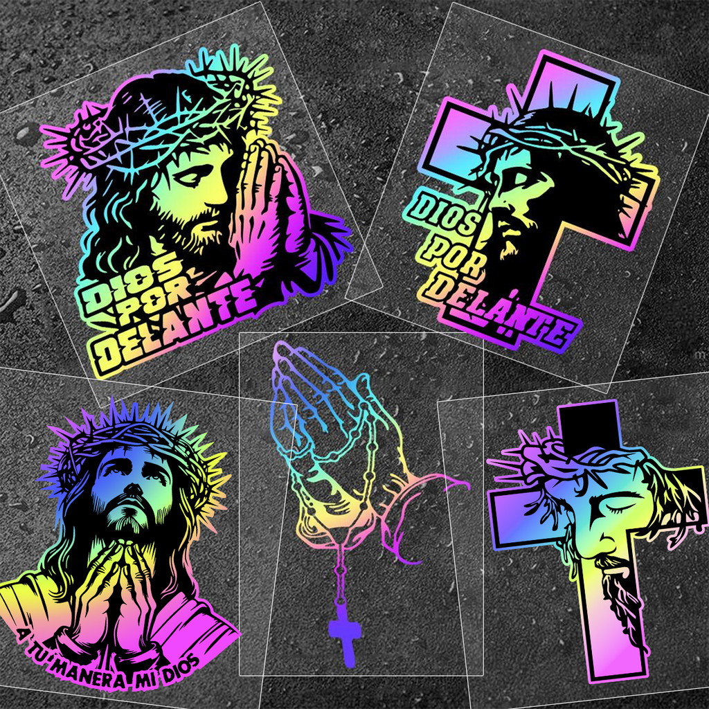 God Jesus Car Sticker Blessing Rosary Christ Prayer Gesture Vinyl Decal ...