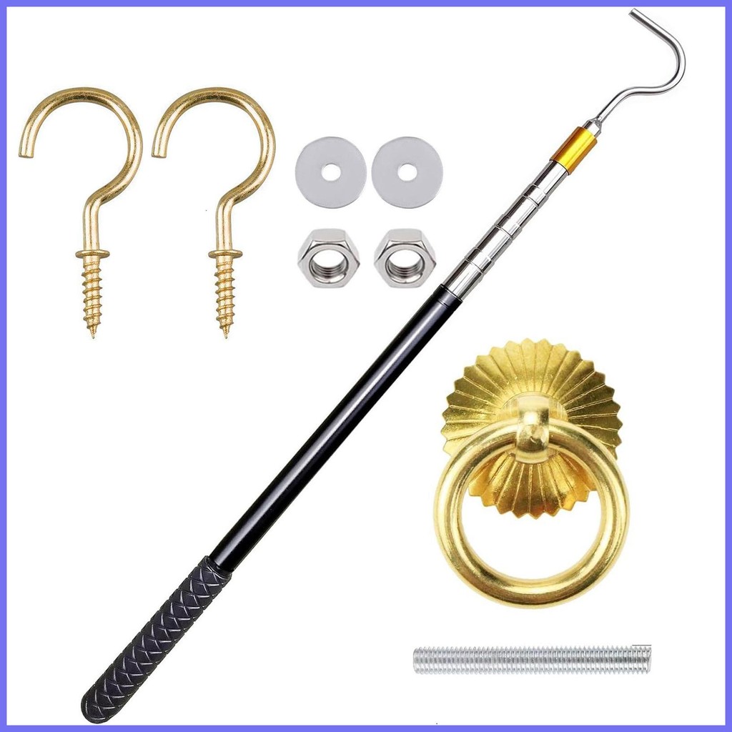 Attic Door Pull 64 Inch Extendable Ladder Door Release Pole Telescopic ...