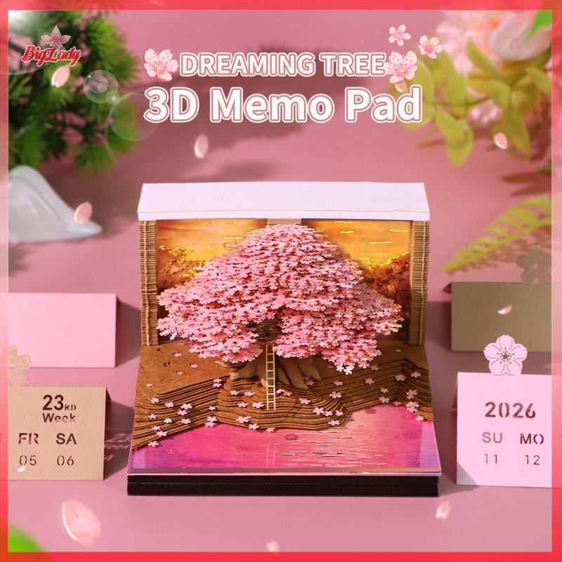 UVLN> Time Piece Calendar 2026 Desk Calendar With LED Light 3D Tear ...