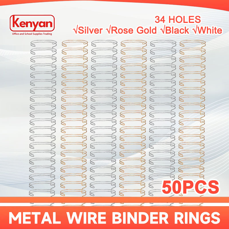 Officom 14.3mm Metal Document Rings 34 Holes 50pcs 4 Colors: Silver ...