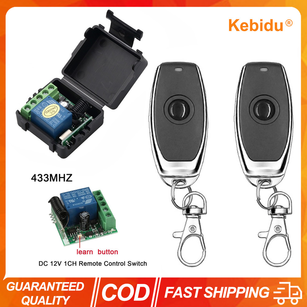 (COD) 433Mhz DC12V 10A Relay 1CH RF Receiver Module and Remote Controls ...
