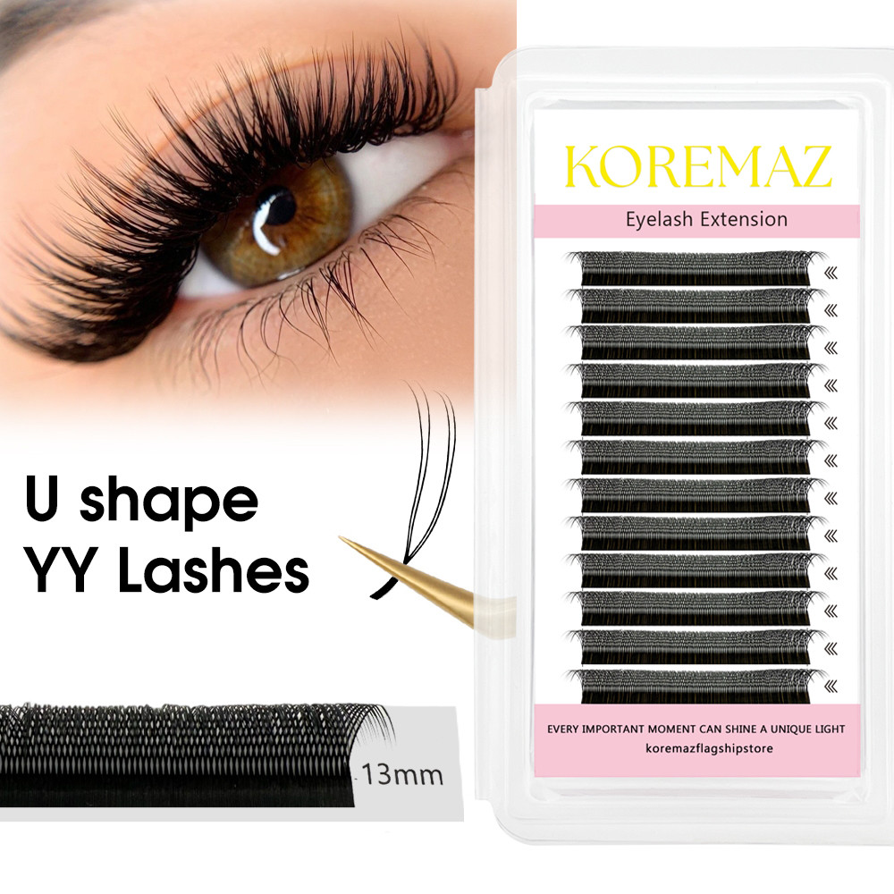 KOREMAZ Lash U Shape YY Eyelashes Extension 2D Y Natural Volume Lashes ...