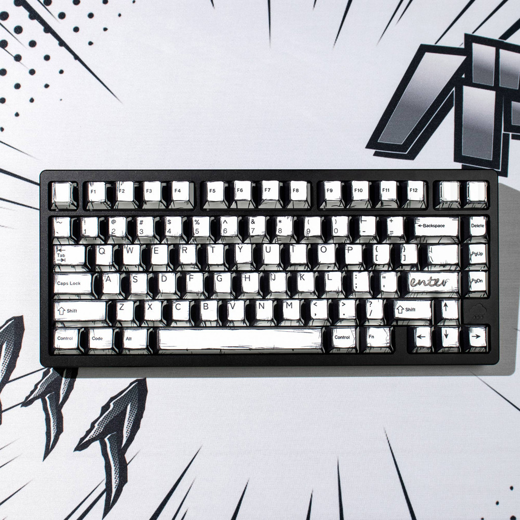 keycaps custom keycaps Comic Style White Keycap PBT Sublimation Cherry ...