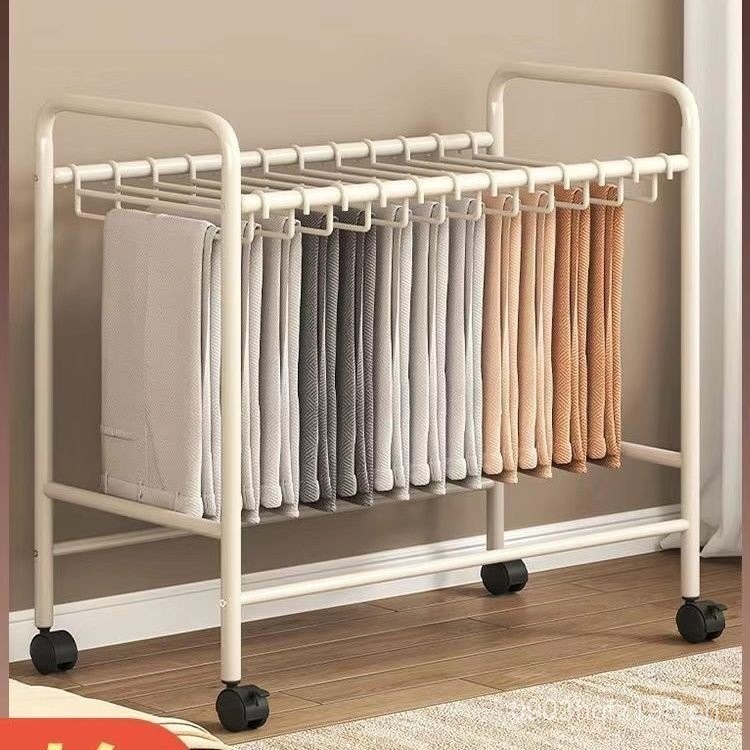 Pants Skirt Floor Pants with Wheels Clothes Rack Mobile Rack Storage ...
