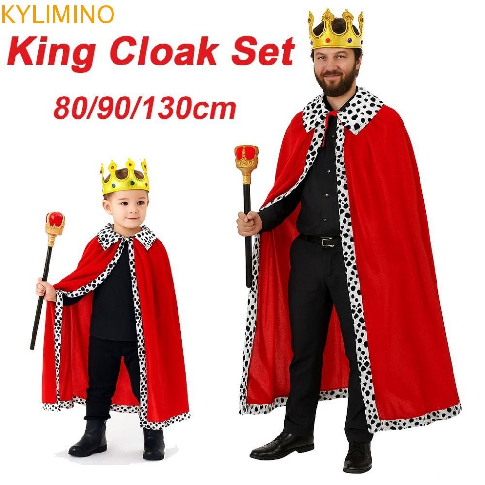 KYLIMINO Halloween King Cloak, 80/90/130/150cm Red Velvet Adult Kids ...