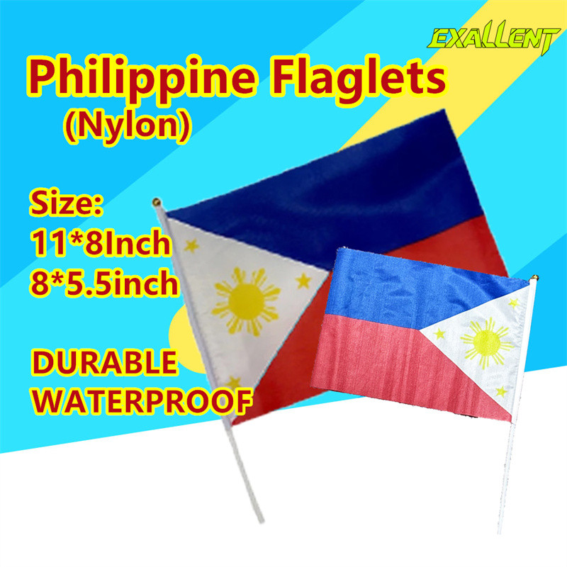 12pcs Philippine Flaglets / Flag with Stick Set Nylon Waterproof ...