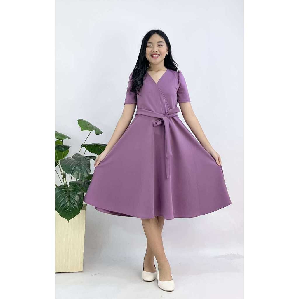 Maris Pre Teens Dress with Pocket and Tie | formal dress | sunday dress  |Neoprene }flowy dress | Shopee Philippines