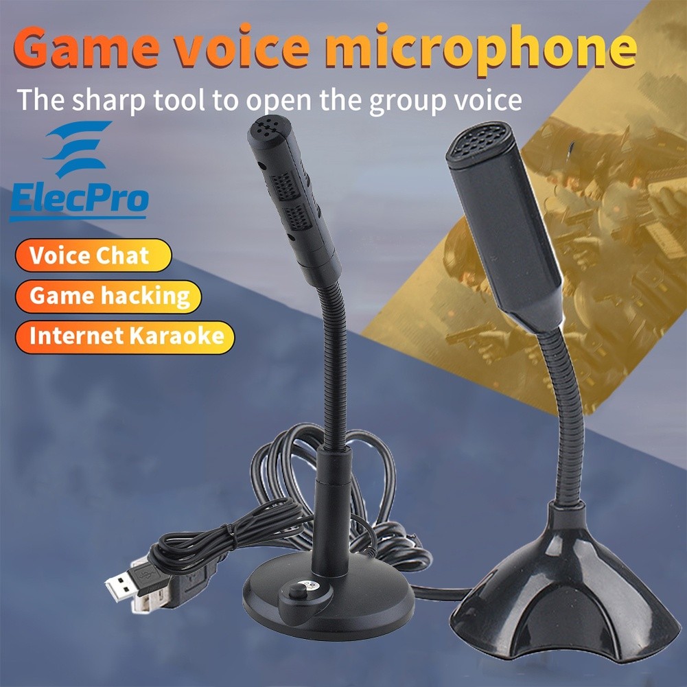 EP Laptop Microphone USB Desktop Gaming Mic With Holder For PC Computer ...