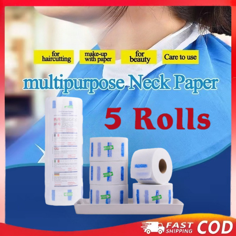 5 Rolls Professional Barber Disposable Neck Tissue Neck Paper Hair ...