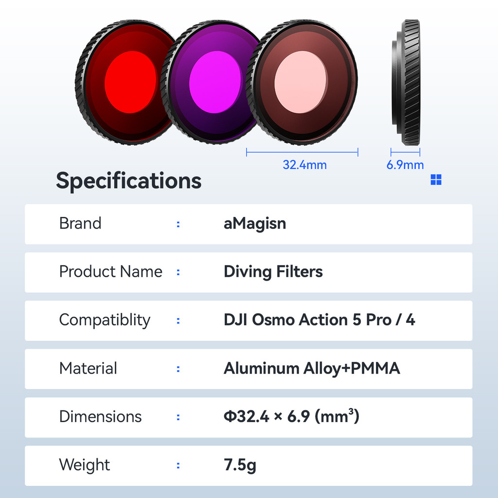 A aMagisn Amai DJl Osmo Action 5 Pro/4 Waterproof Filter DJl Protective ...