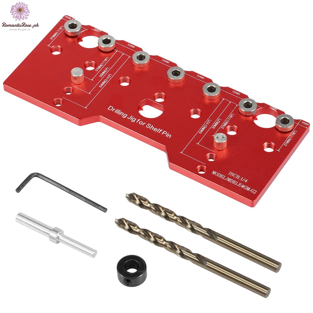 Shelf Pin Jig 1/4 Inch Aluminum Alloy Shelf Pin Drilling Guide Precise ...
