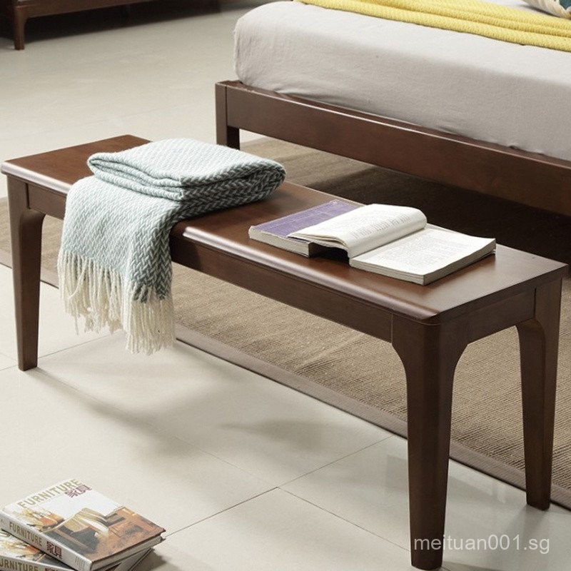 The spot Solid Wood Nordic Long Bench Bed Tail Stool Oak Shoe Stool ...