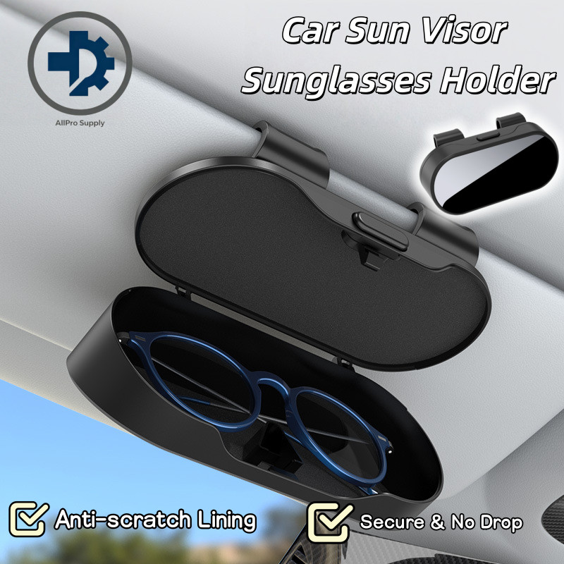 Car Glasses Box Sun Visor Clip Stainless Steel Mirror Anti Scratch ...