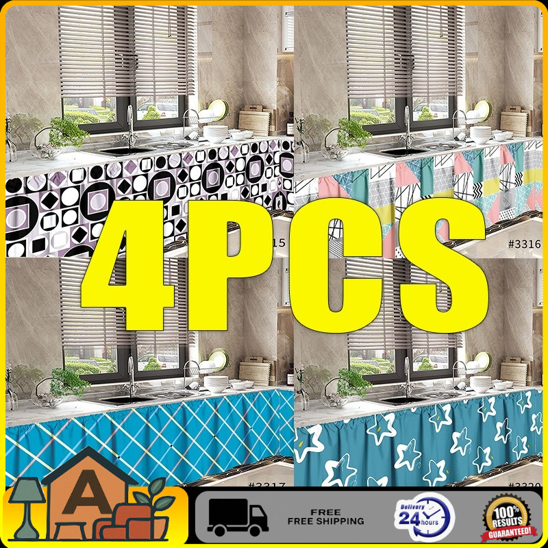 4PCS Curtain In Lababo 70*100cm Curtain Kitchen Sink Curtain Kurtina ...