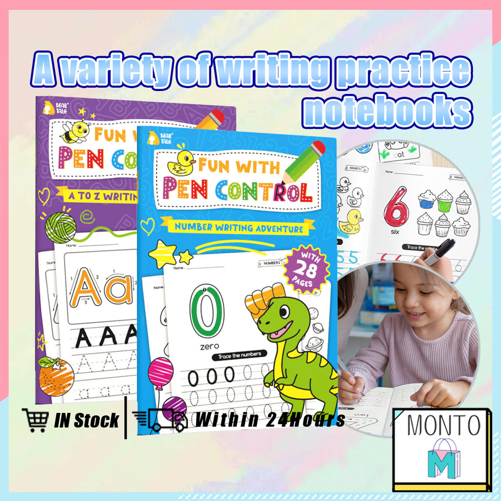 Number Tracing Workbook Alphabet ABC Writing Book Handwriting Practice ...