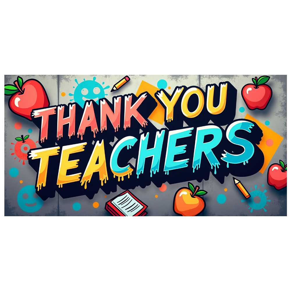 Thank You Teachers Backdrop Large Size Thank You Teachers Banner For ...