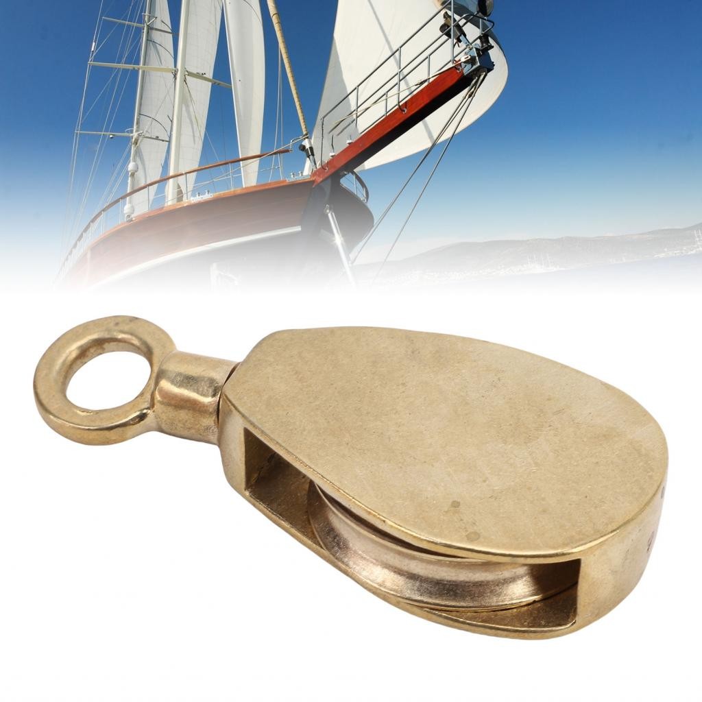 seashorehouse-ph Jiawu Single Pulley Block System Kit Brass Flag Rope ...