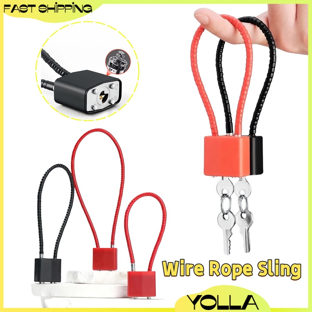Steel Wire Rope Padlock Cable Anti Theft Lock Cabinets Extended Shackle ...