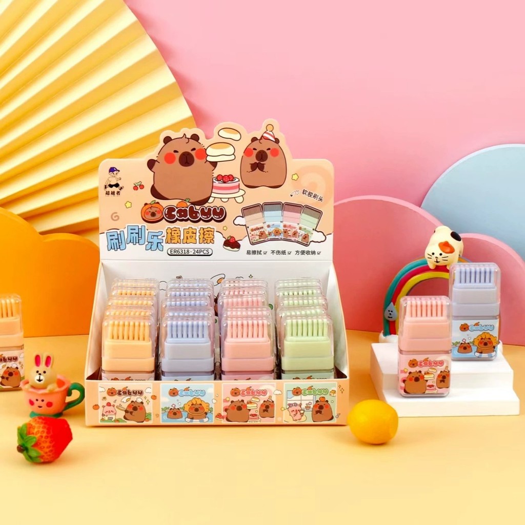 Capybara Cute Eraser Kids Stationery Clean Correction Rubber Little ...
