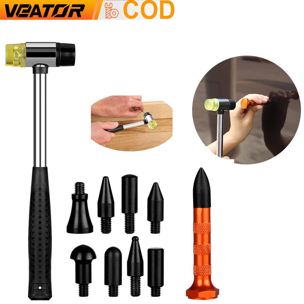 PDR Tool Paintless Dent Repair Knockdown Pen 9 Heads Car Body Remover ...