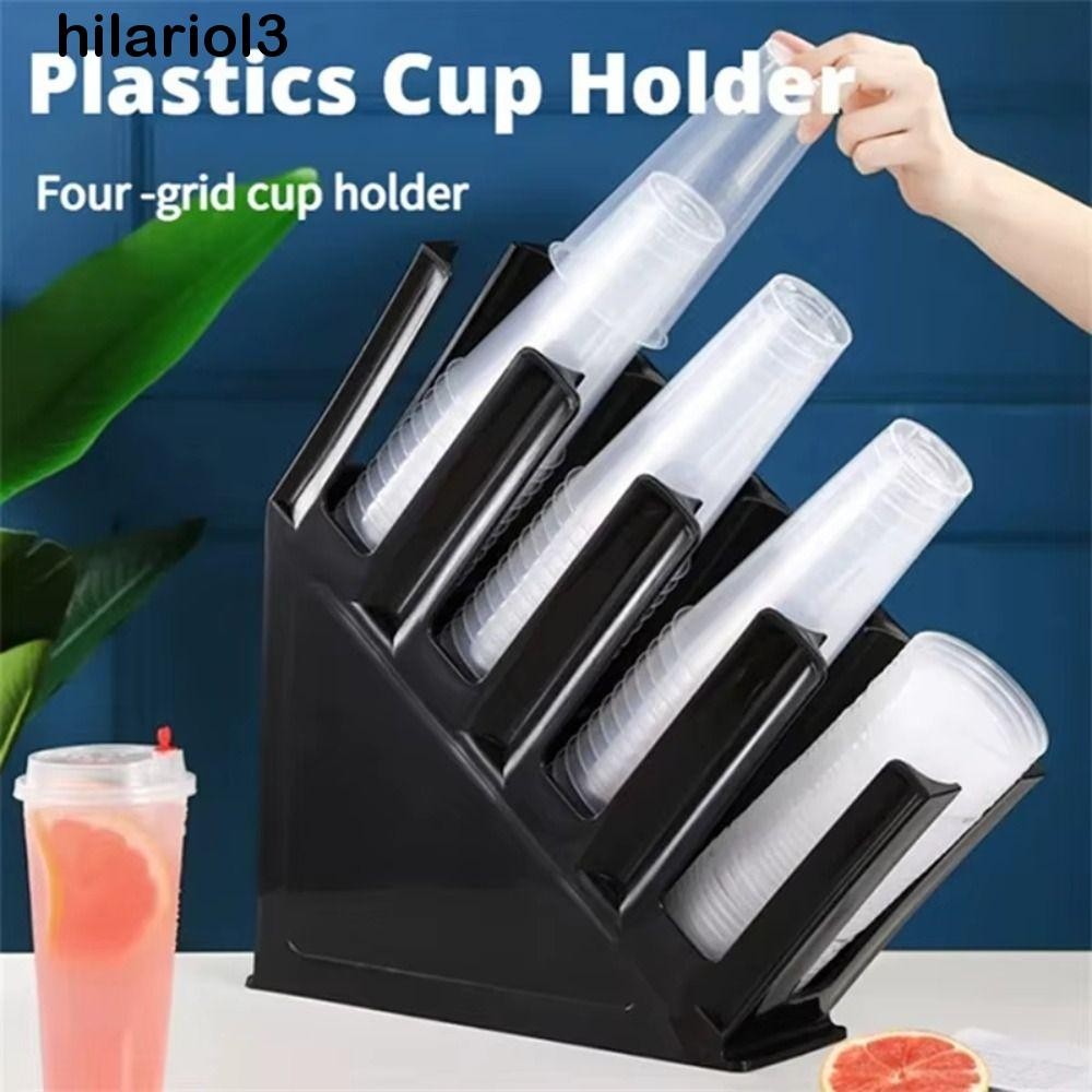HILARIO Coffee Shop Cup Holder, 4 Layers Plastic Storage Rack Plastic ...