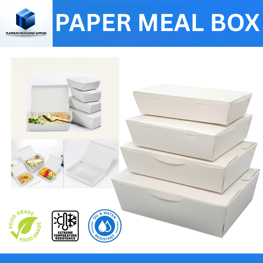 Platinum Meal Box Series 50pcs Paper Take Out Containers White Lunch ...