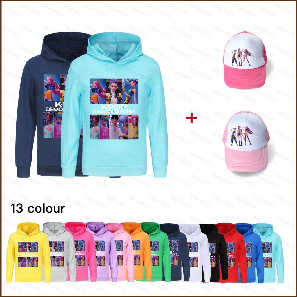 BH2 Kpop Demon Hunters cartoon print Childrens hooded sweatshirt and ...