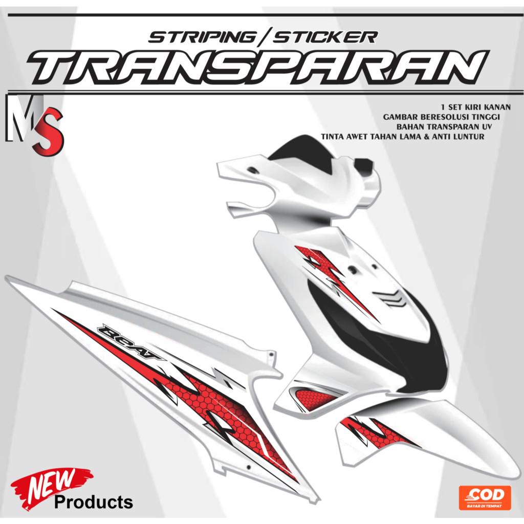MOTORCYCLE STRIPING TRANSPARENT HONDA STRIPING STICKER OLDBEAT CARBON ...