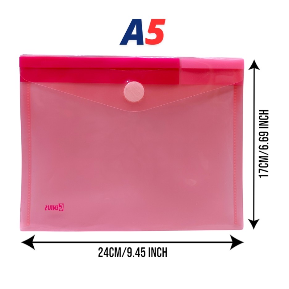 A5/A4/BL/FC Colorful Transparent Plastic Document Envelopes Waterproof ...