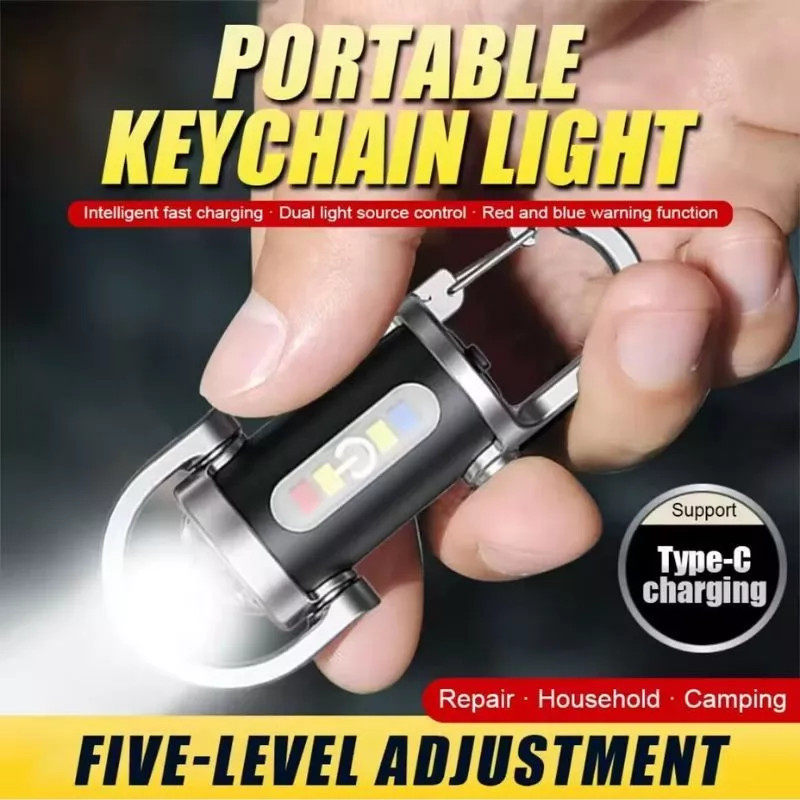 Multifunction COB Keychain Mini Flashlight Rechargeable Portable ...