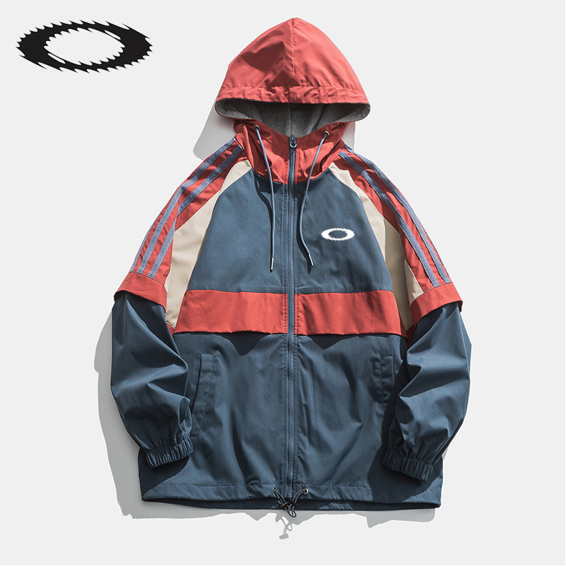 Autumn New Hooded Waterproof and Windproof Jacket Splicing Coat ...