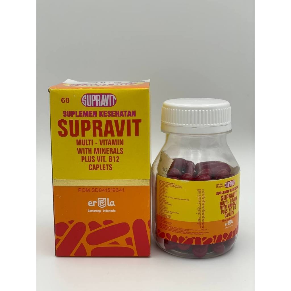 SUPRAVIT SUPLEMEN KESIHATAN MULTI VITAMIN 60 KAPSUL | Shopee Philippines