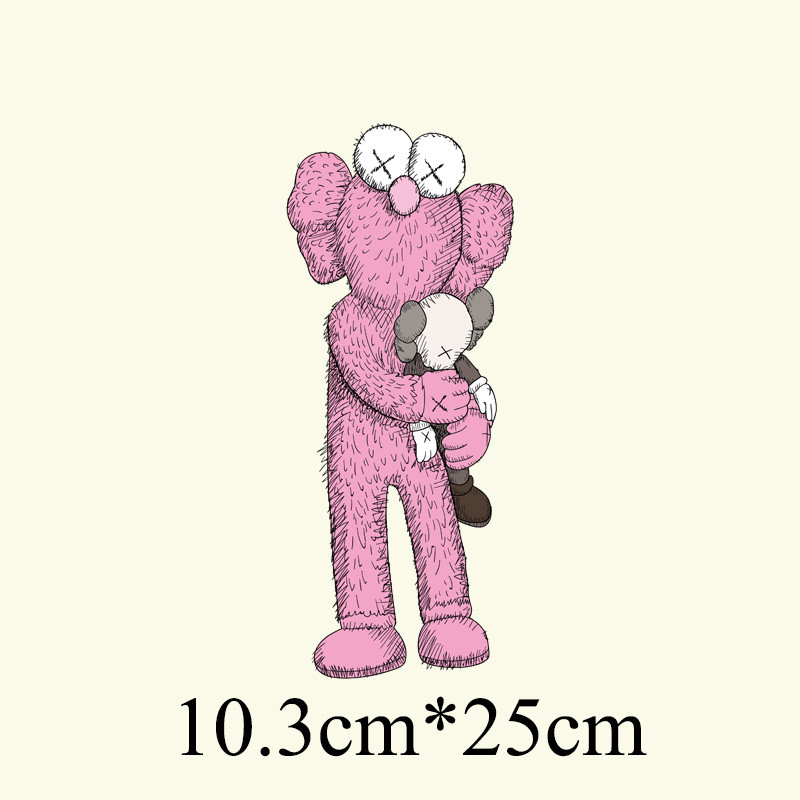 Sesame Street kaws Co-Branded Pink Decorative Stickers Cartoon Heat ...