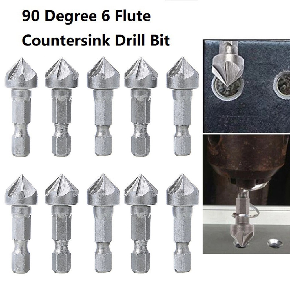 COBP. Ready Stock Six Flute 90 Degree Countersink Drill Bit Chamfer Bit ...